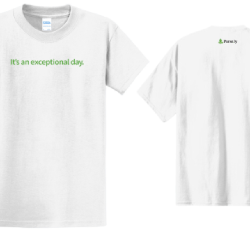 WP VIP White T-Shirt - Parse.ly - It's an Exceptional Day - image1